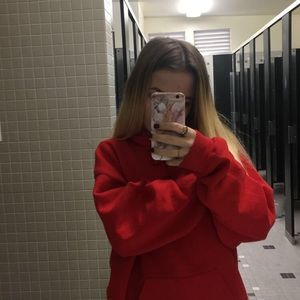 plain red hoodie